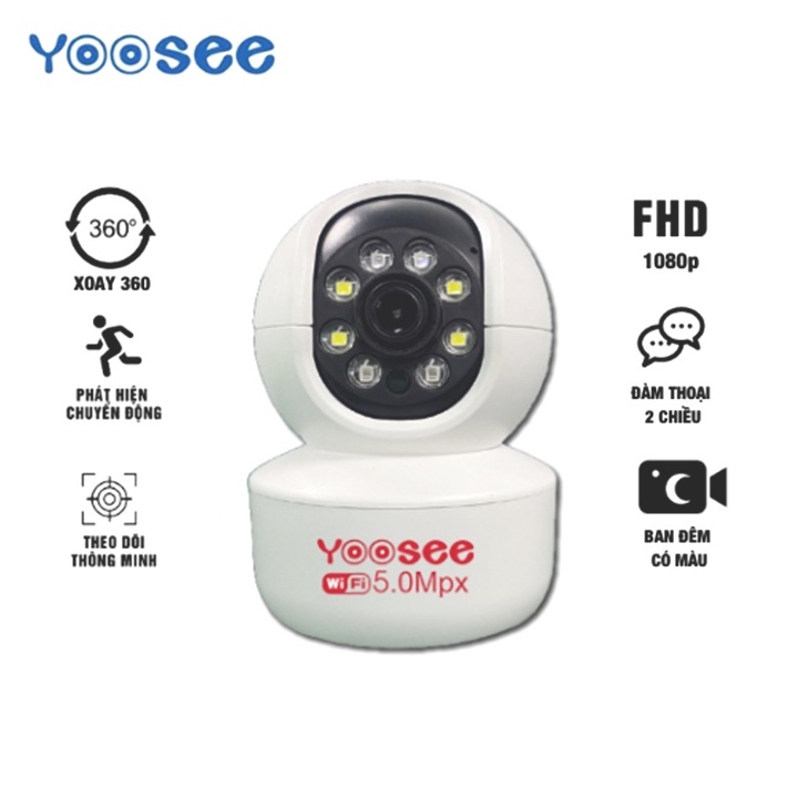 Yoosee YS-2031 IP Camera , 1080P , 360 Degree Beardless Rotation, (Camera 2.0Mpx - Logo printed 3.0Mpx)