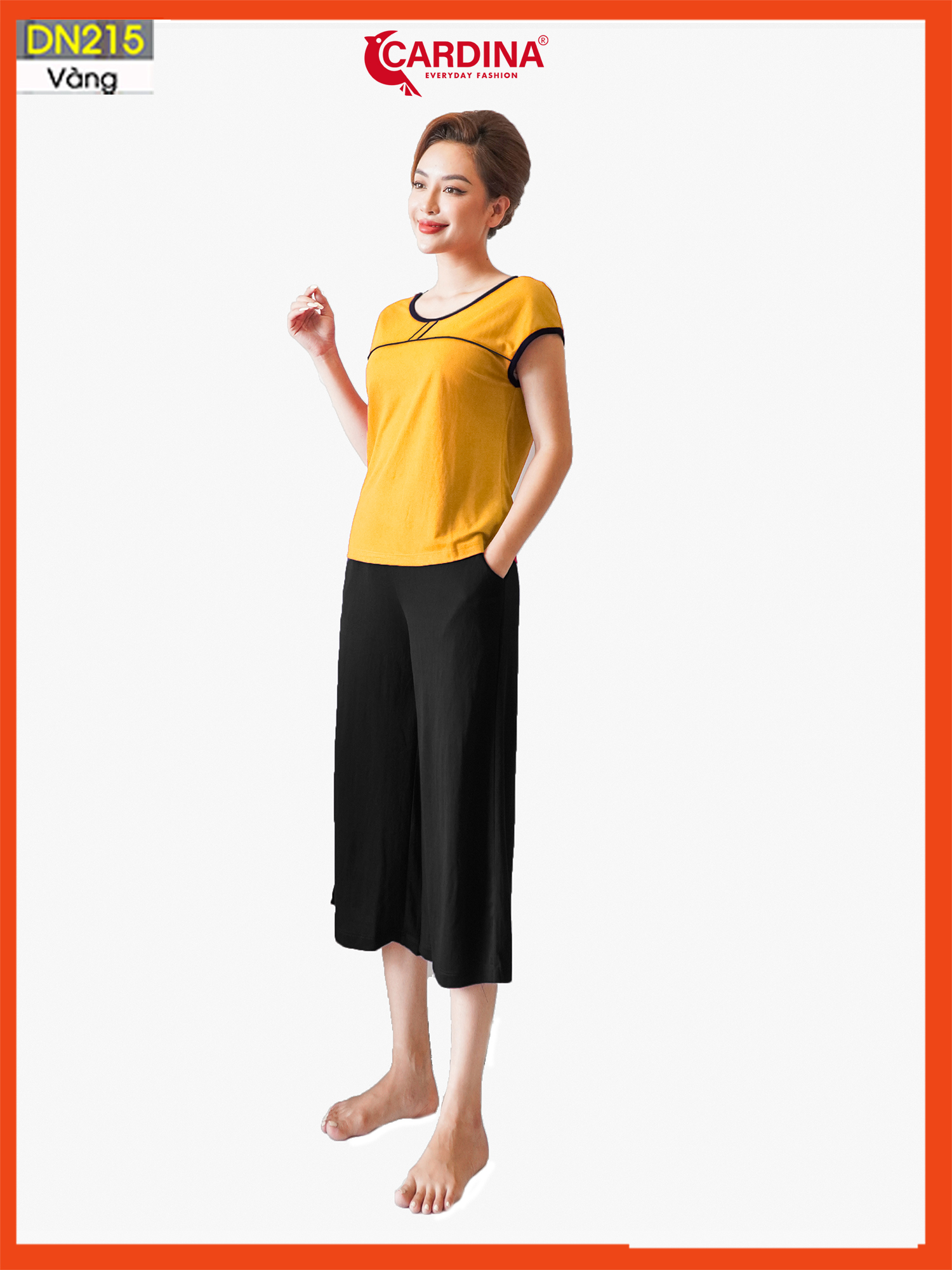 Đồ Bộ Nữ 𝐂𝐀𝐑𝐃𝐈𝐍𝐀 Chất Cotton Nhật Cao Cấp Quần Ông Sớ Áo Cộc Tay Thoáng Mát DN2