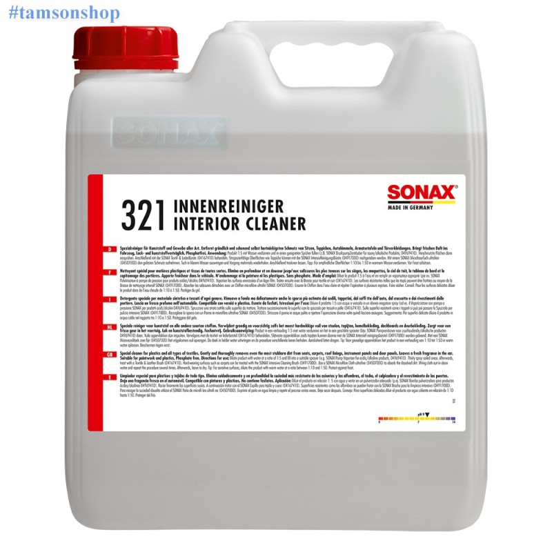 Sonax 321 Dung Dịch Vệ Sinh Nội Thất Ô Tô 10 Lít