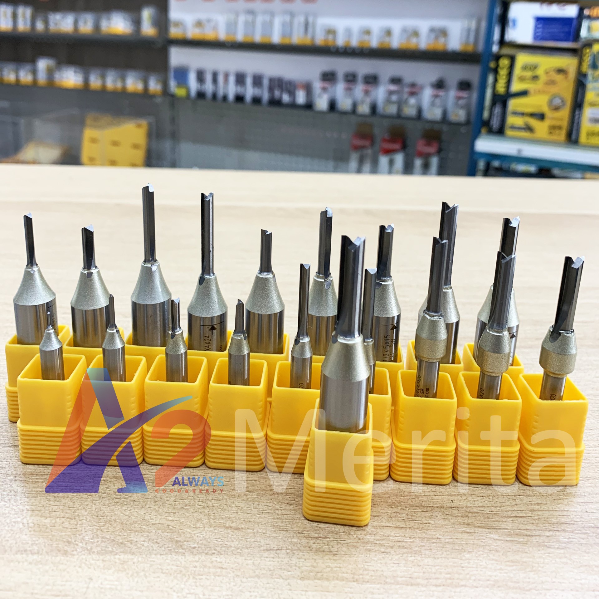Milling Bits, Drill Bits, Straight Tct Cutting Bits with 1/4 Inch (6.35mm) and 1/2 Inch (12.7mm) Shanks Arden (Optional Sizes - Retail Price for 1 Bit)