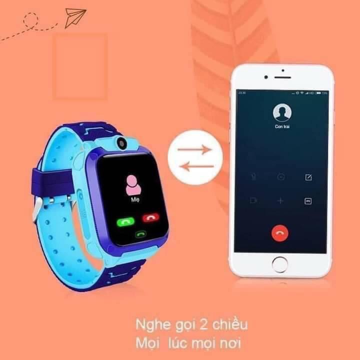Đồng hồ thông minh Định vị Q12lắp sim nghe gọi 2 chiều Chống nước tích hợp lắp sim 4G 3G