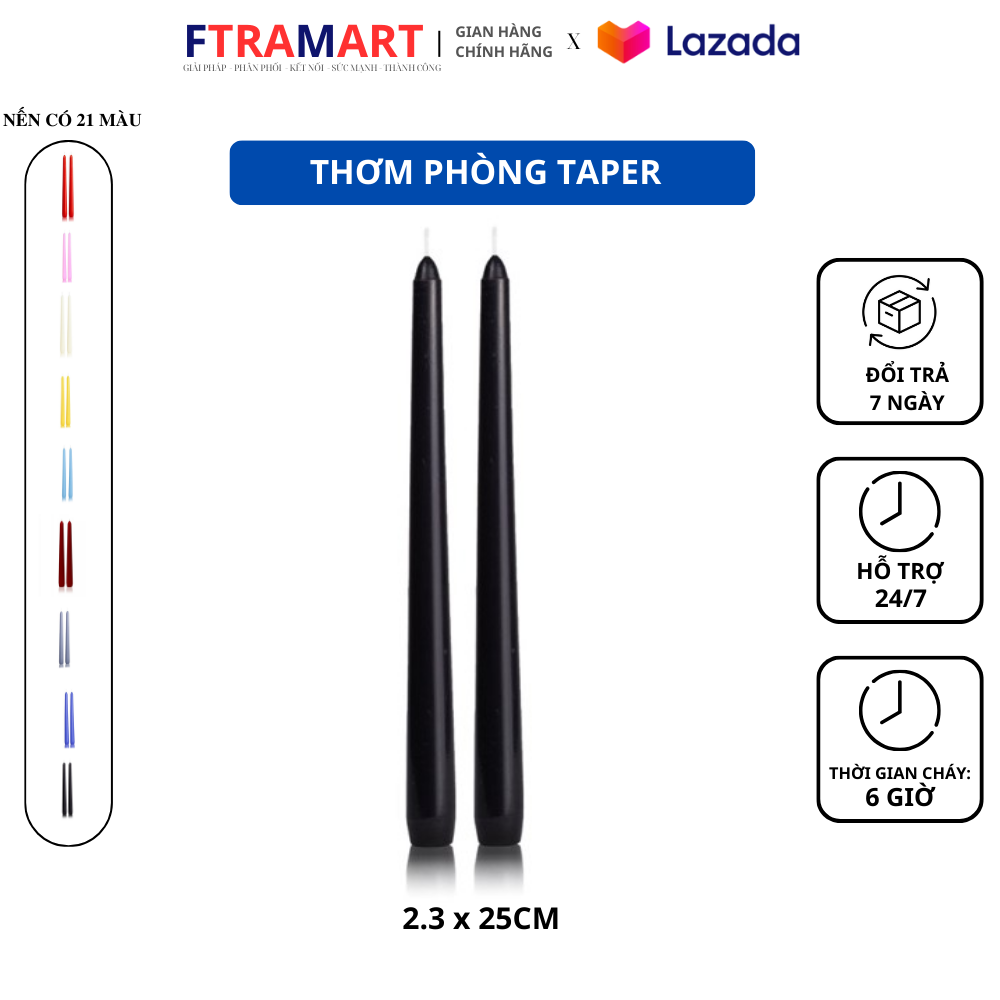 Scented Candle, 2 pcs of Eden candle [album 21 color taper candle] facrart edc2300 25 cm (color selection), fits all standard taper candle holders