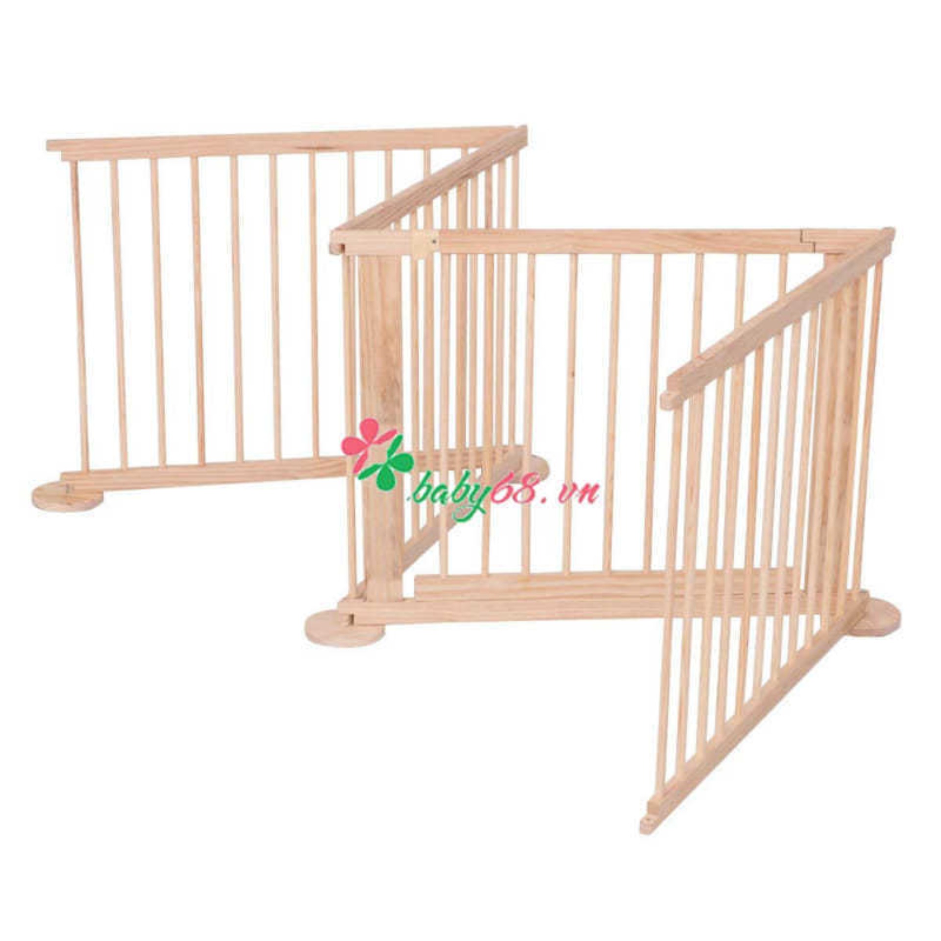 Rào chắn gỗ ( cũi 3d  = 4 cánh ) cho bé