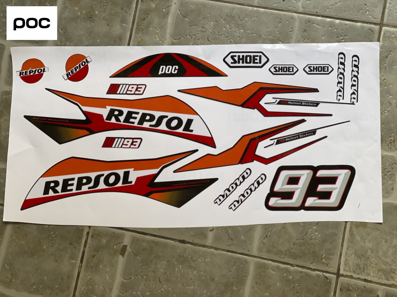 TEM DECAL REPSOL DÁN MŨ BẢO HIỂM FULLFACE