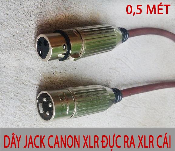 Dây micro Jack canon XLR đực ra XLR cái 0,5 mét