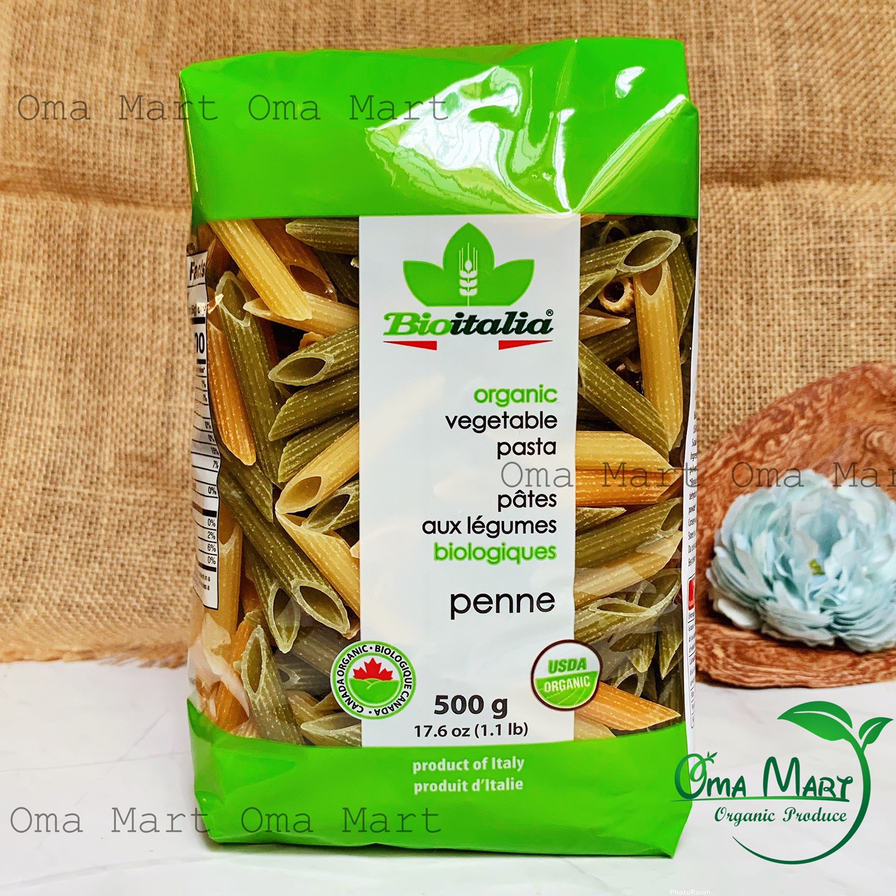 Nui ống rau củ hữu cơ Bioitalia 500g