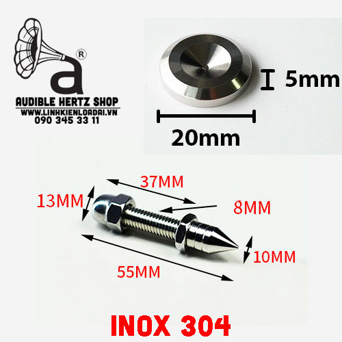 Chân đinh chén hứng bằng Inox 304