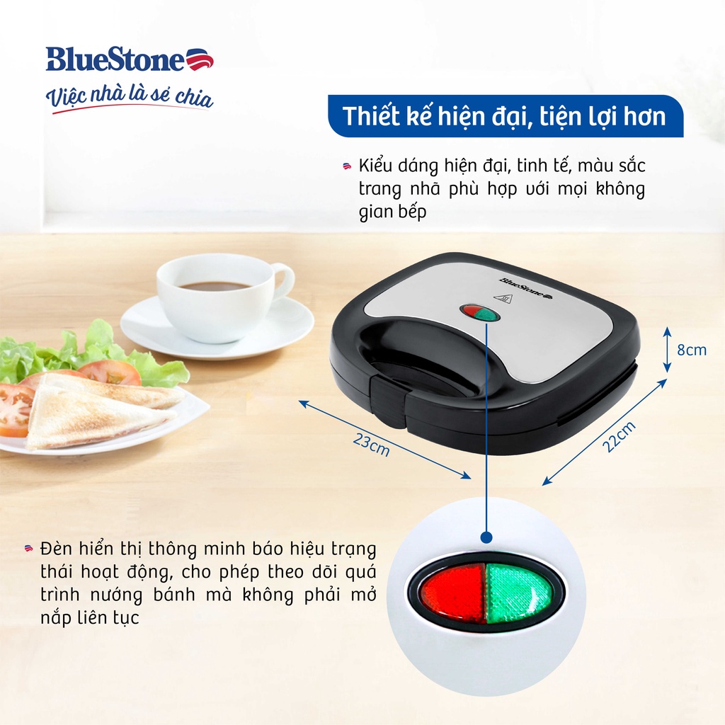 [BH Chính hãng] Máy nướng bánh mì kẹp BlueStone SBB-2333