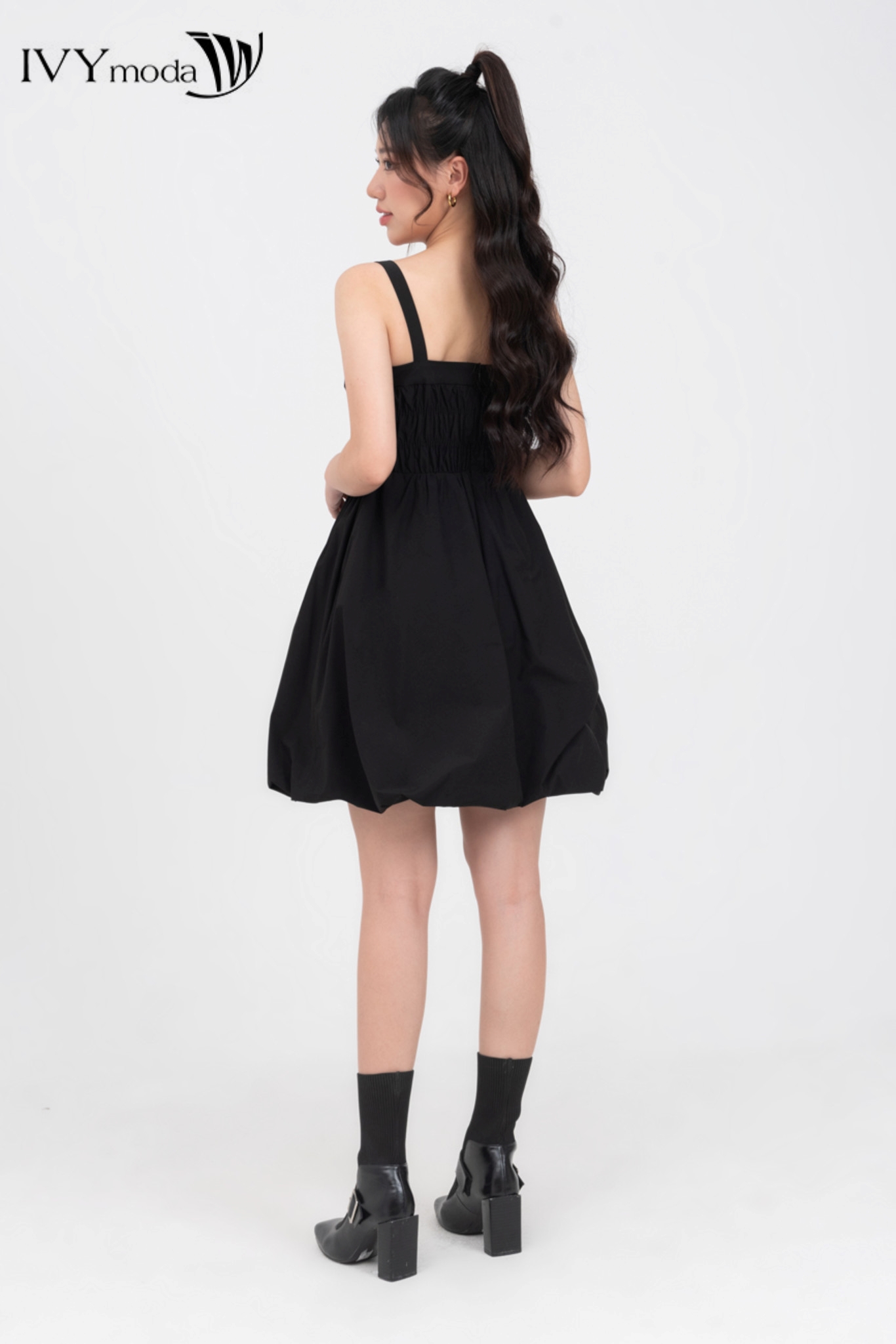 Đầm balloon nhún eo IVY moda MS 41B9477