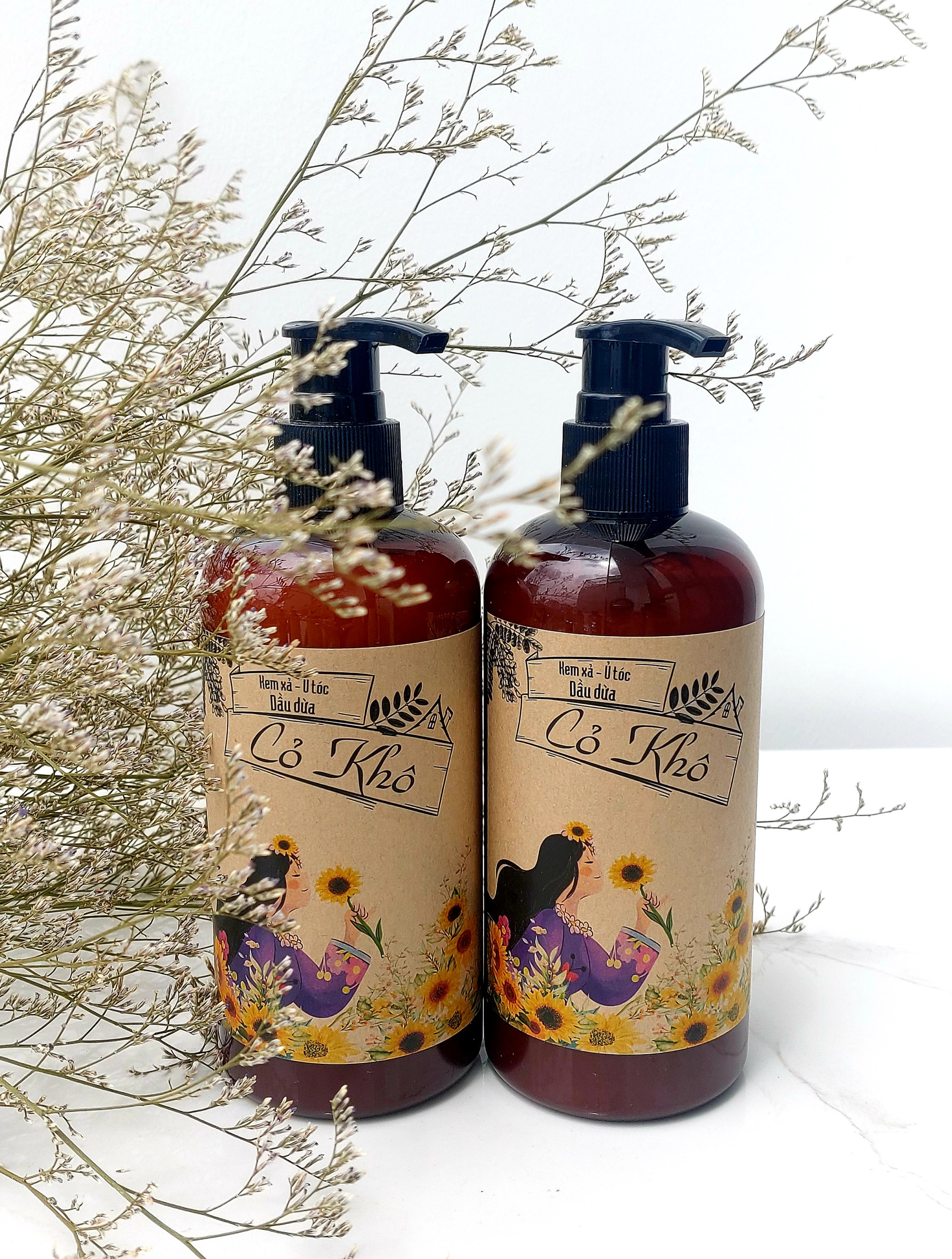 [HCM](Hàng chính hãng)  Combo hai kem ủ- xả tóc từ dầu dừa Cỏ Khô 300ml