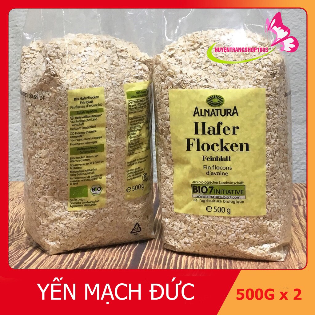 1KG Yến Mạch Hafer Flocken Bio Alnatura Đức Cán Vỡ_Date 2025