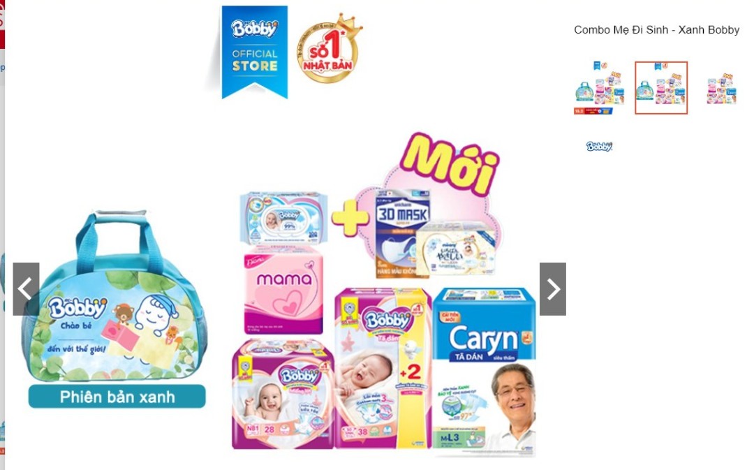 [Mới] Combo Bobby mẹ đi sinh 8 món_Màu xanh