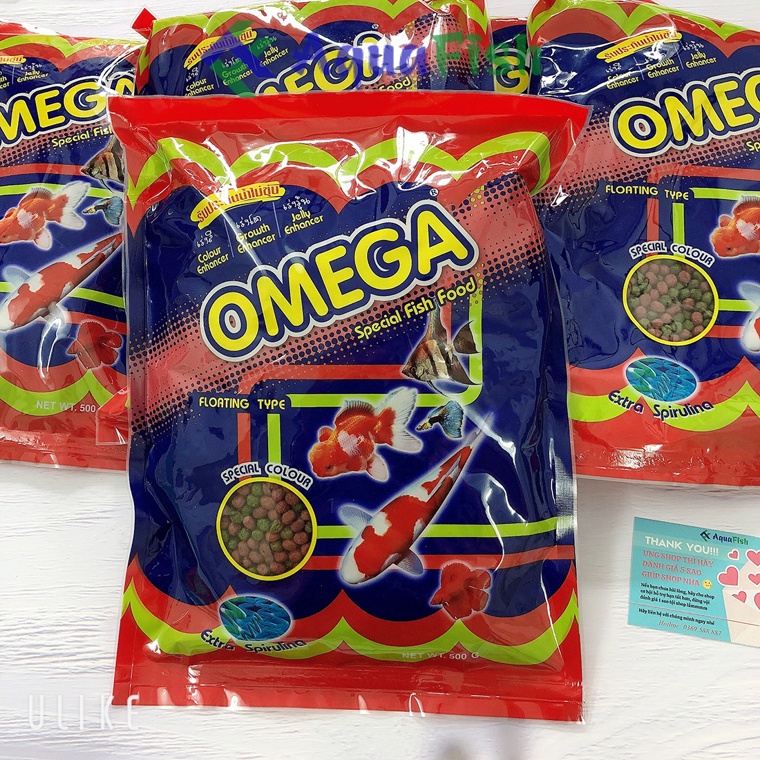 Thức Ăn Cho Cá Koi Omega 500g (giúp cá koi nhanh lớn, tăng màu và không gây đục nước)