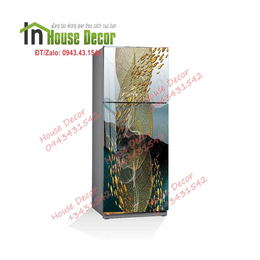 Miếng dán tủ lạnh cao cấp, tráng bóng, chống thấm nước trang trí nhà cửa, phụ kiện trang trí tủ lạnh - TGH1679