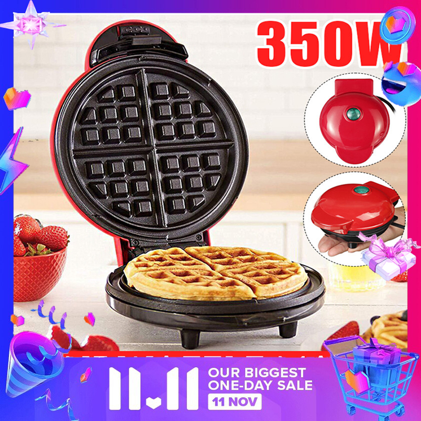 Chảo Nướng Bánh Quế Điện Mini 350W, Máy Nướng Bánh Bằng Điện Tự Động Tiện Lợi Chảo Làm Bánh Kếp Gia Dụng Máy Làm Bánh Mini Cho Trẻ Em Làm Bánh Paninis Và Thậm Chí Cả Bánh Pizza Bánh Quy