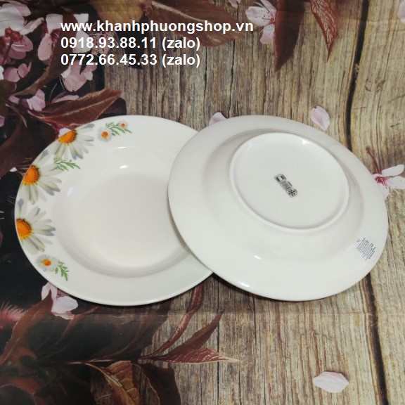 Combo 2 dĩa sứ lòng sâu  20cm- dĩa sứ sâu lòng