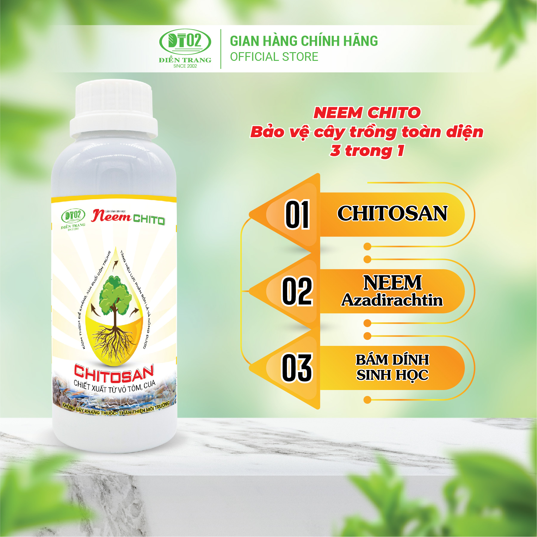 Combo 2 neem chito 500ml tặng 1 hủ Meta rose chuyên dùng cho hoa và kiểng