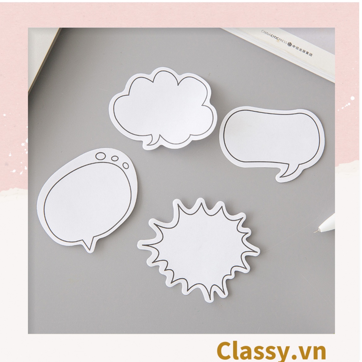 Classy Giấy note, giấy ghi chú hoạt tiết độc đáo nhiều màu pastel PK1416