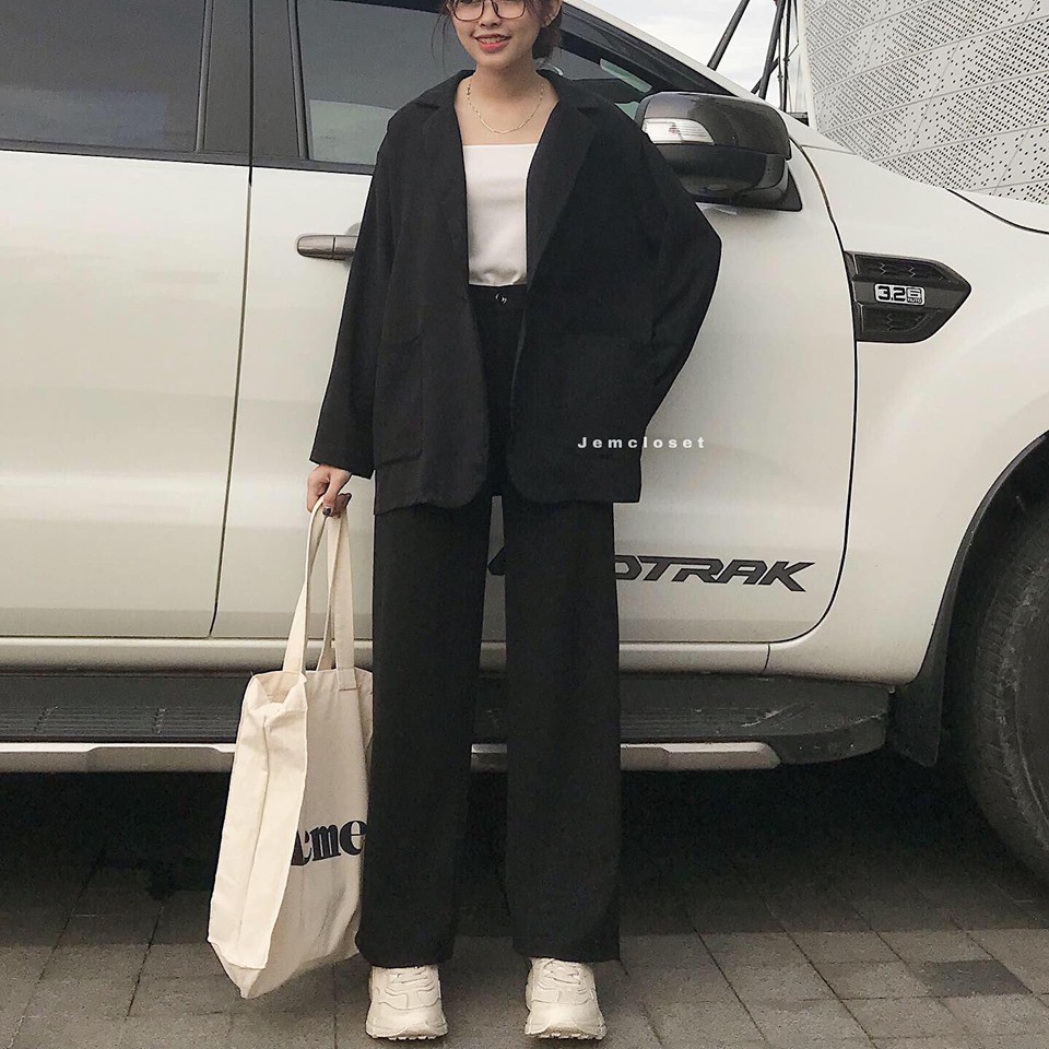 ÁO Blazer trơn form rộng MOMO - 1263 ( Jem Closet )