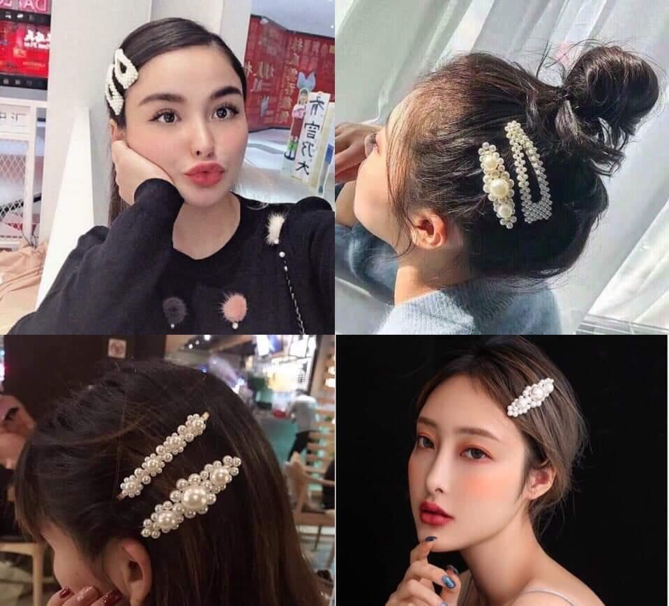 [HCM]Set kẹp tóc ngọc trai 4 món