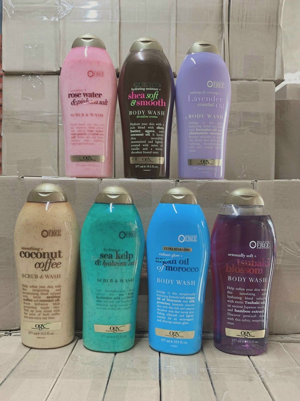 Sữa tắm ogx tẩy tế bào chết 577ml