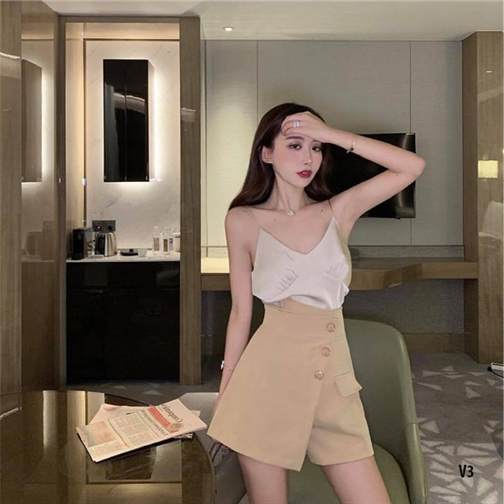 Quần giả váy, quần short phối cúc