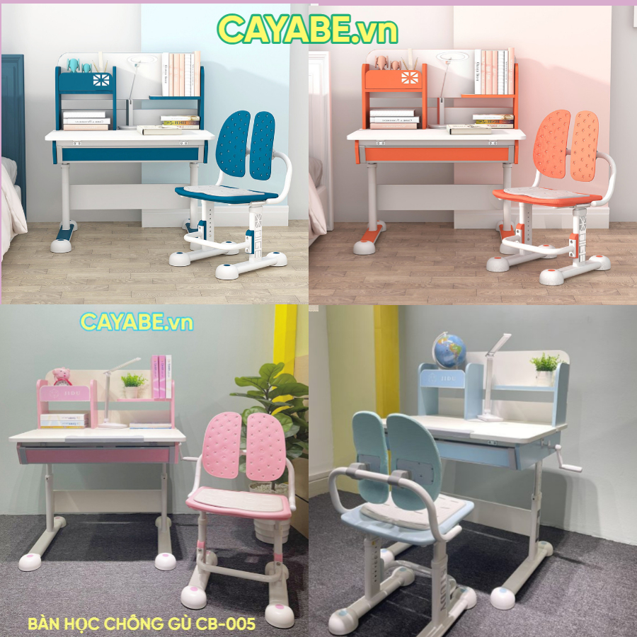 Bộ bàn ghế chống gù, chống cận học sinh CAYABE CB-005 dài 80cm