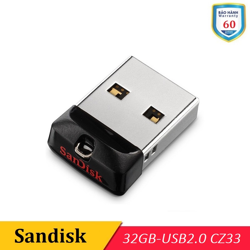 USB 2.0 32GB Sandisk Cruzer Fit CZ33 - BH 60 Tháng