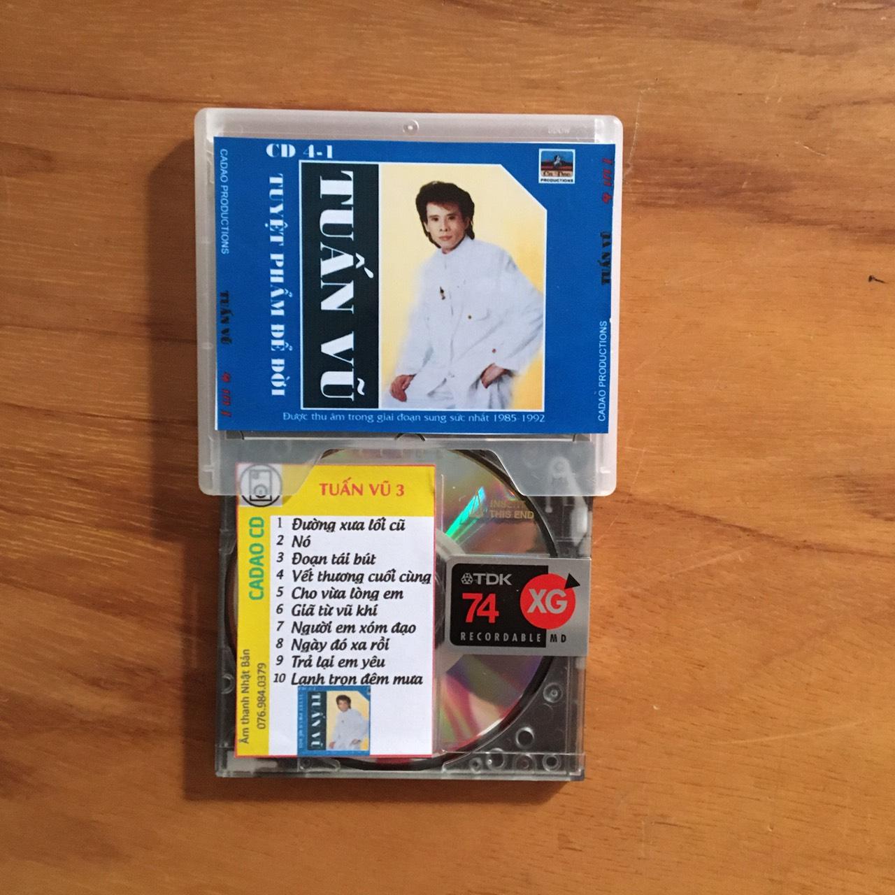 [MDCD] Bộ 4 Đĩa MD Tuấn Vũ TTCD - Đĩa MD Mini Disc Nhạc Vàng