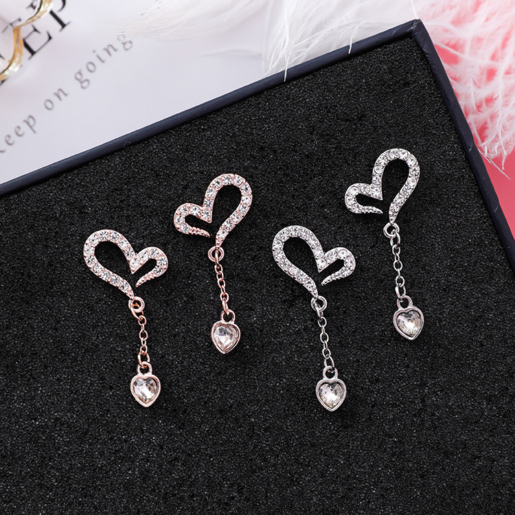 Bông tai tim nhỏ xinh phong cách Hàn Quốc - LB001 + B1293