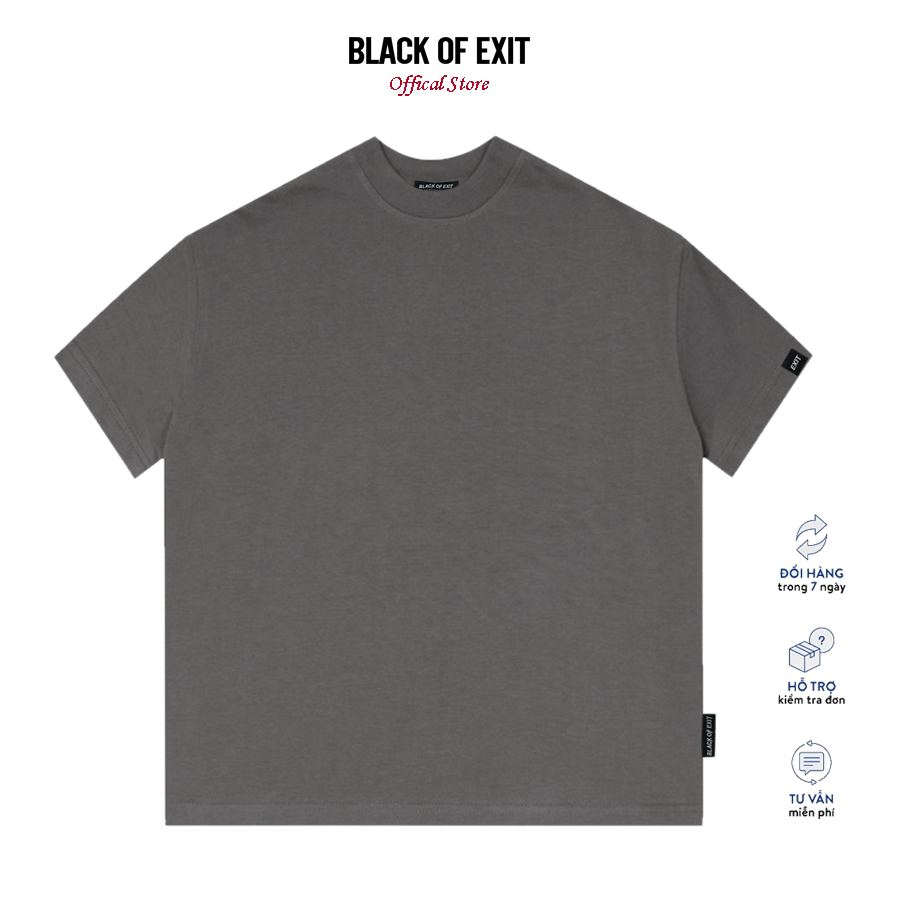 Áo thun boxy black of exit trơn form boxy nam nữ local brand