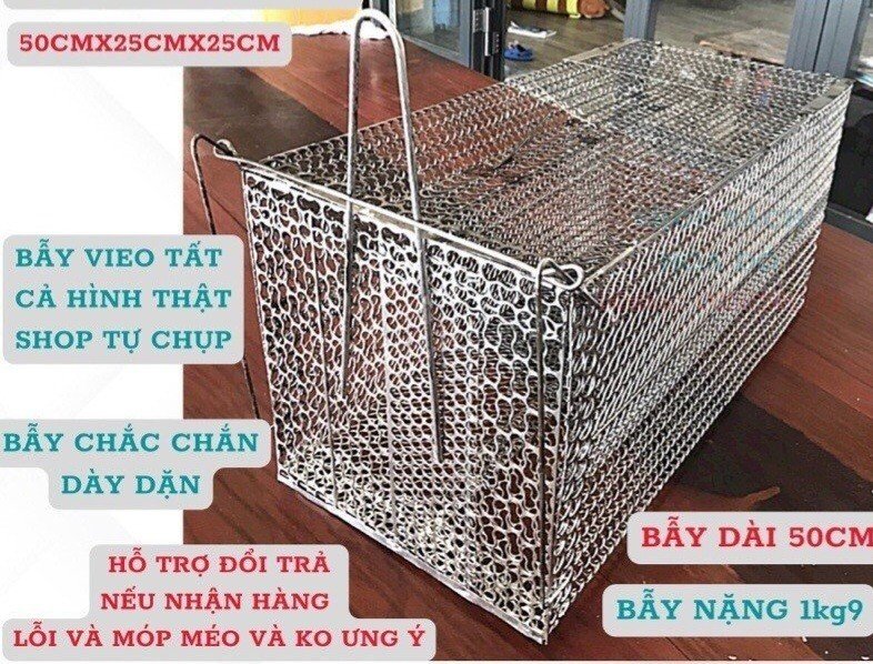 (HCM)Lồng Bẫy Mèo , Chồn 50x25x25 cm