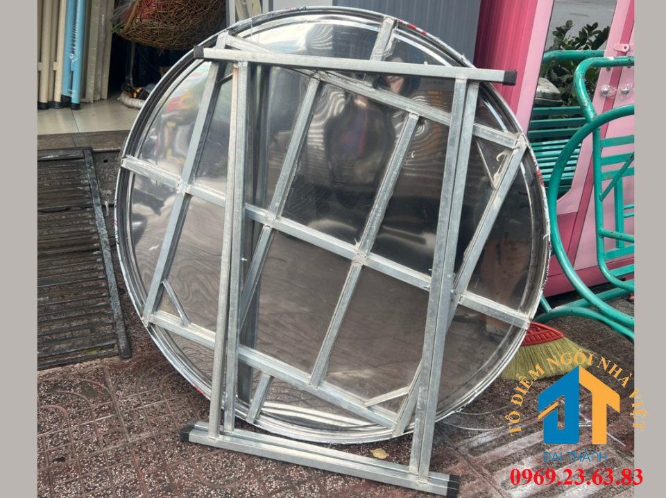 Bàn tròn inox chân rời bằng sắt, mặt bàn inox 201 - Nội Thất Đại Thành