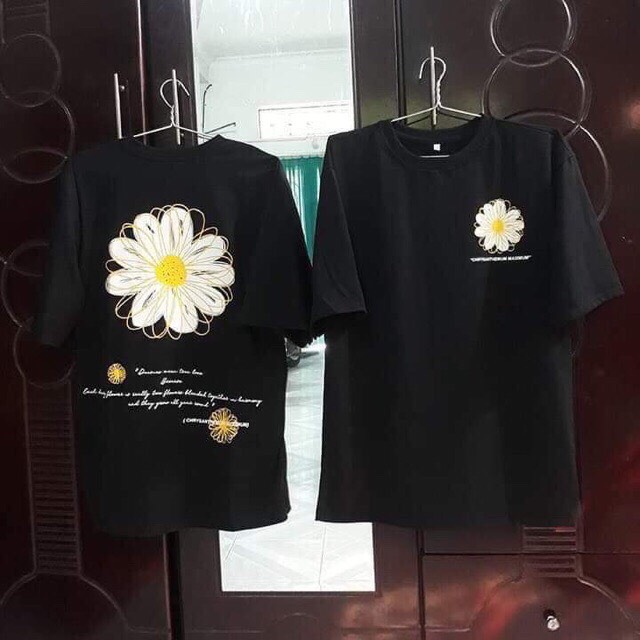 [Nguyen Thuy975798 Store]  Áo Thun Tay Lỡ Hoa Cúc Hot Trend