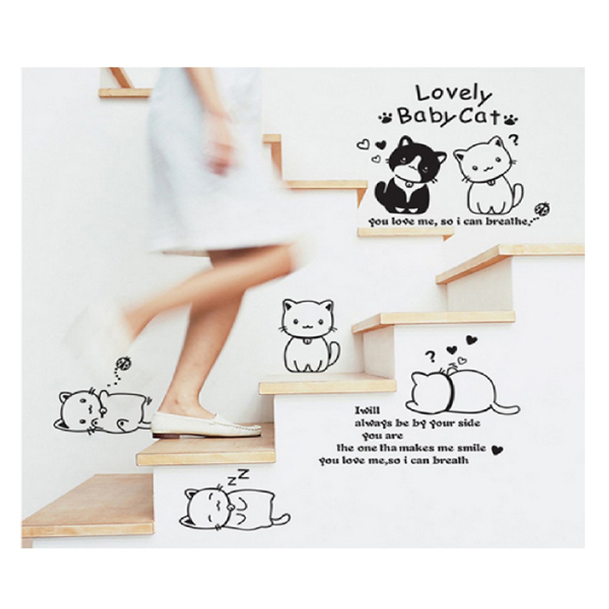 [HCM]DECAL DÁN TƯỜNG CHÙM ĐÈN VÀ MÈO