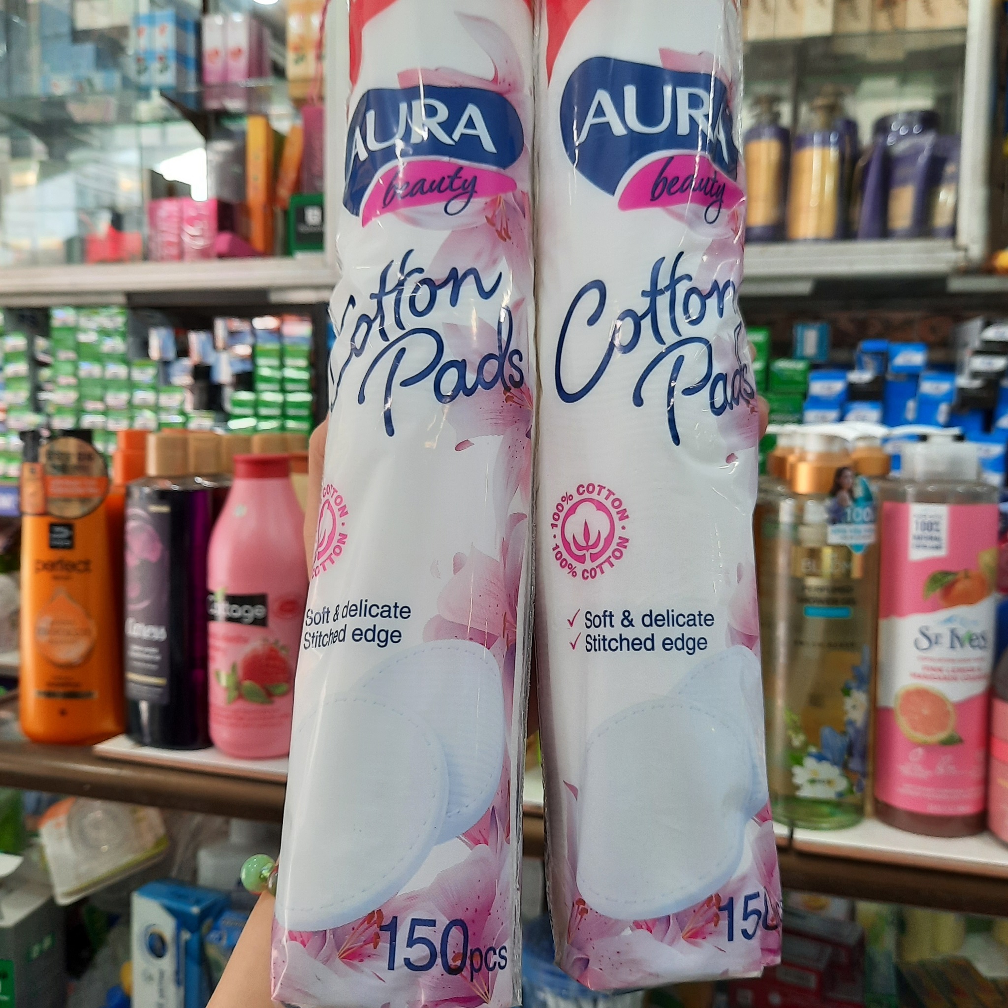 Bông Tẩy Trang Aura Beauty 150 Miếng