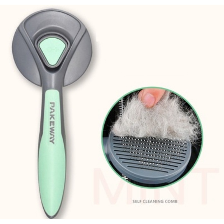 Lược PakeWay T9. Lược chải lông chó mèo có nút bấm. Lược kim chải sạch lông chó mèo chất liệu cao cấp chính hãng. Cây lăn tĩnh điện