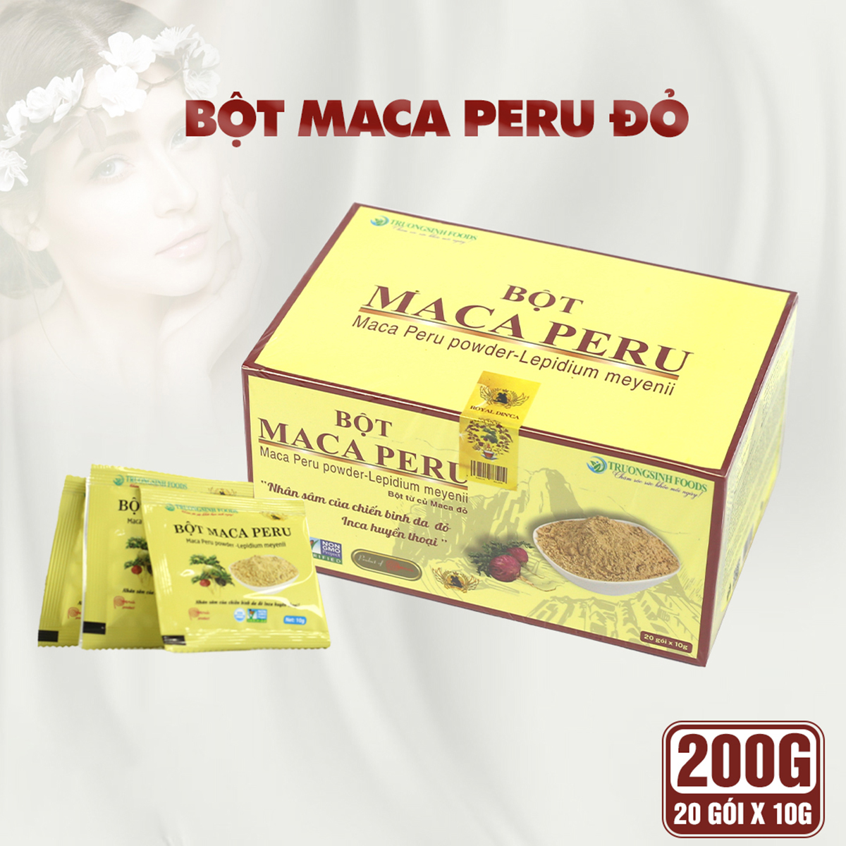 BỘT SÂM MACA PERU ĐỎ - Maca for women - Hộp 200g, 450g