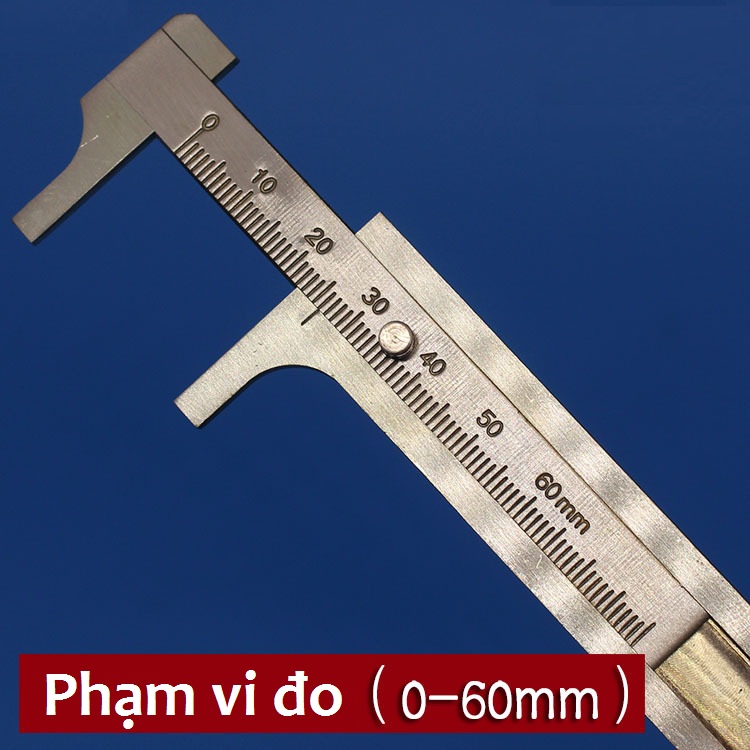 Thước kẹp mini bỏ túi đo từ 0-60mm - Chất liệu đồng