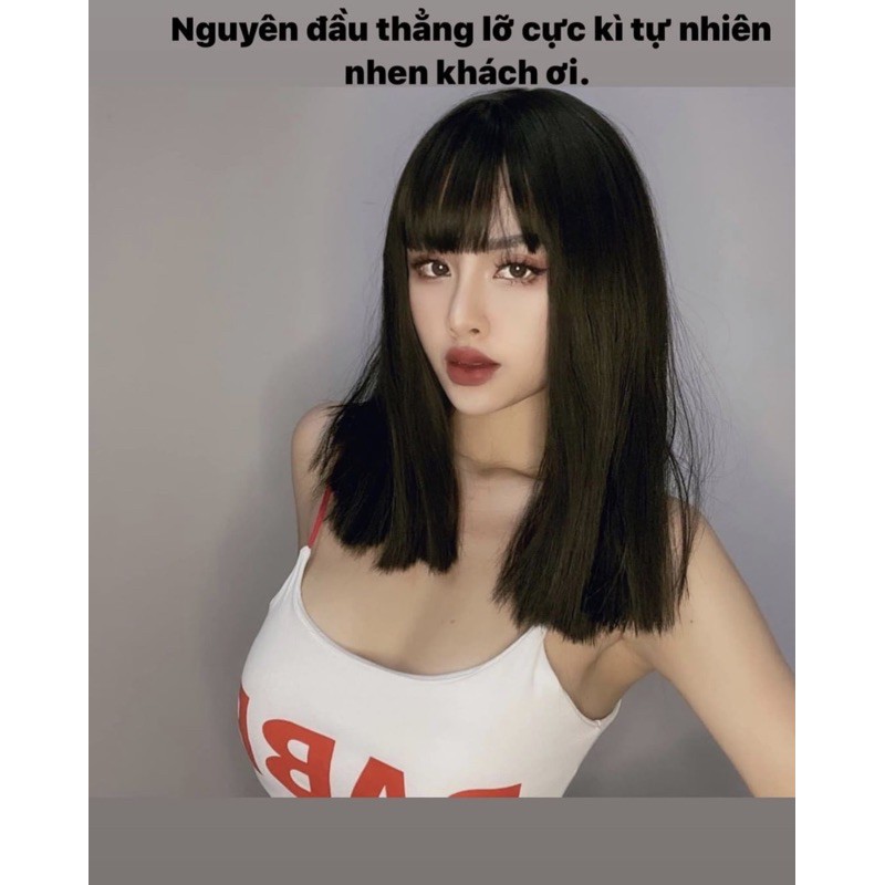 tóc giả thẳng lỡ ❤️FREESHIP❤️ tóc nguyên đầu tặng lưới