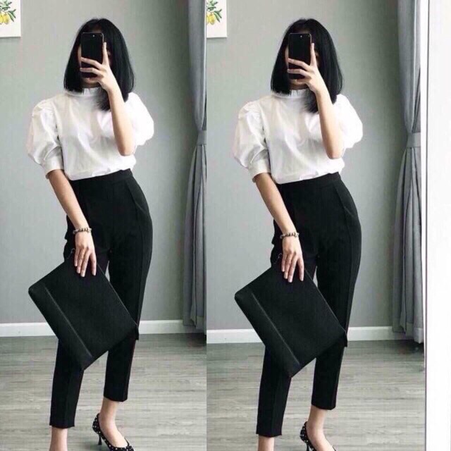 Quần tây chun sau khoá sườn