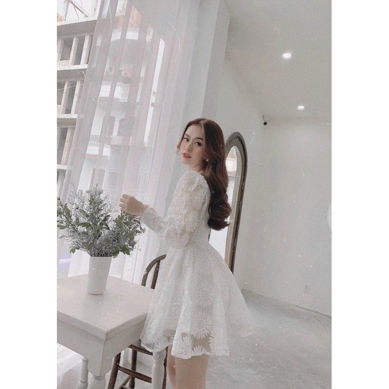 [HCM]Đầm Ren Hoa Cúc #Bigsize 60KG Đến 90KG