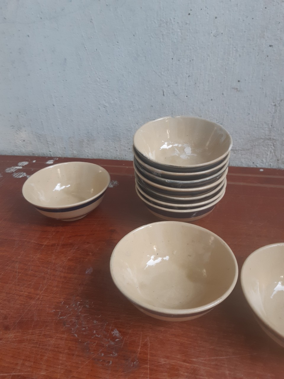 Chén bún đậu mắm tôm viền xanh 10 cái