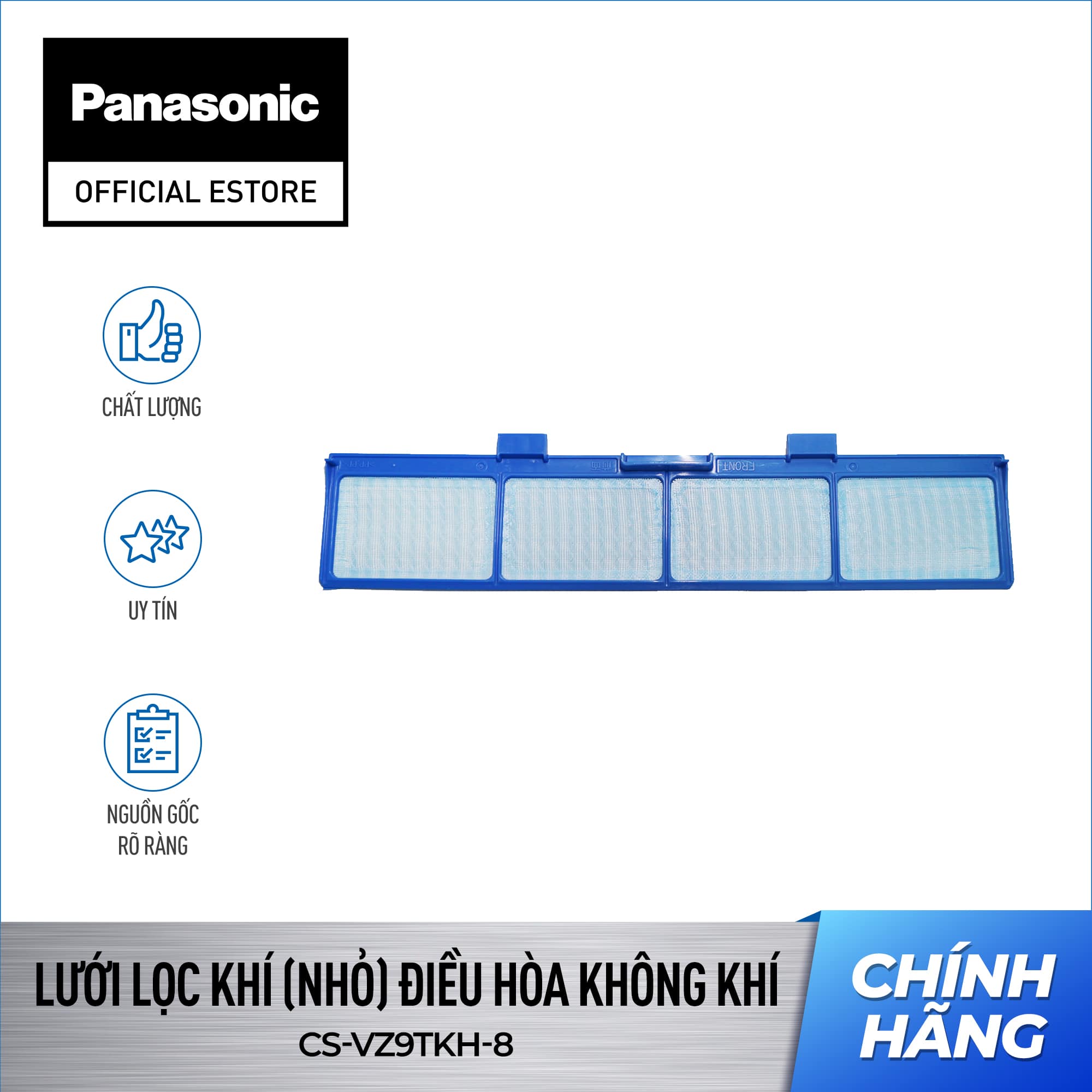 Lưới lọc Điều hòa Panasonic Model CS-VZ9TKH-8/CS-VU12SKH-8 /CS-VU18SKH-8/CS-VU9SKH-8/CS-VZ12TKH-8 (Lưới lọc nhỏ, 1 Máy lạnh/ Điều hòa cần 2 lưới) ACXD00-00121