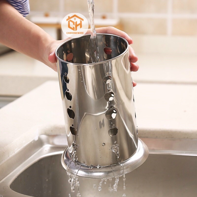 Ống đựng đũa inox 304, ống đũa inox tròn tiện ích
