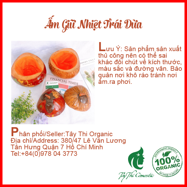 [HCM]Ấm Giữ Nhiệt Trái Dừa