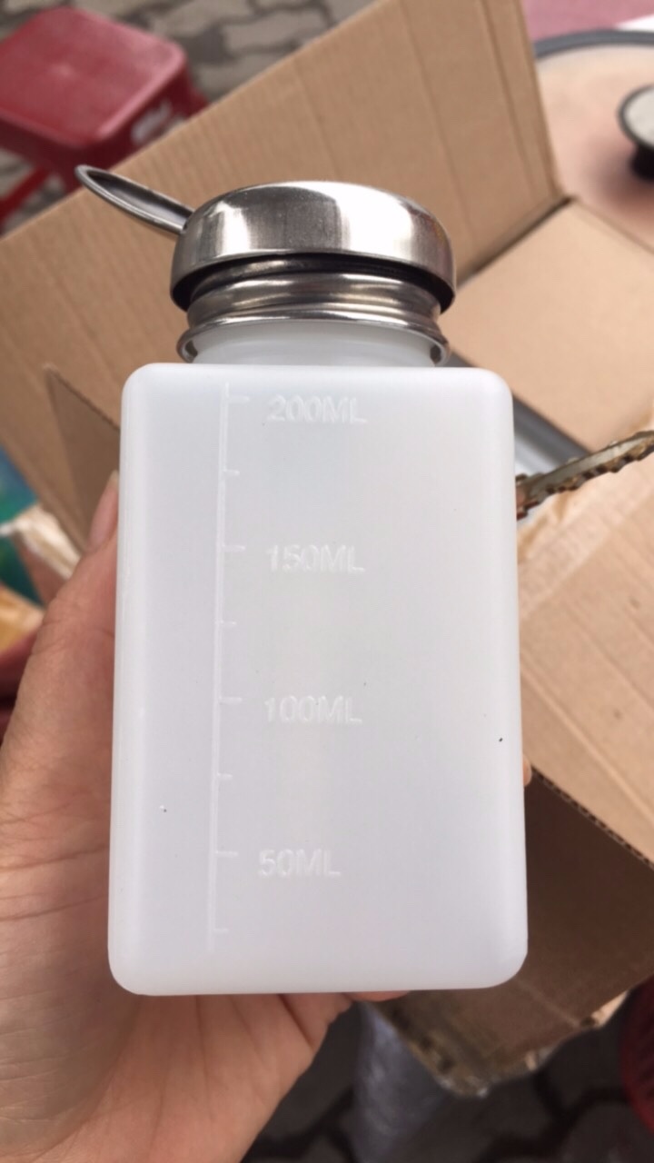 Lọ đựng cồn chống tĩnh điện 250ml (màu trắng)- chai đựng aceton sơn móng tay