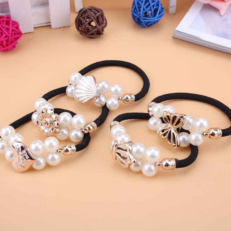 1 Dây Cột Tóc Ngọc Trai, Chun Buộc Tóc Nữ Hàn Quốc