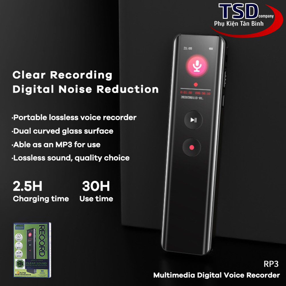Máy Ghi Âm Remax RP3 Voice Recorder Chính Hãng