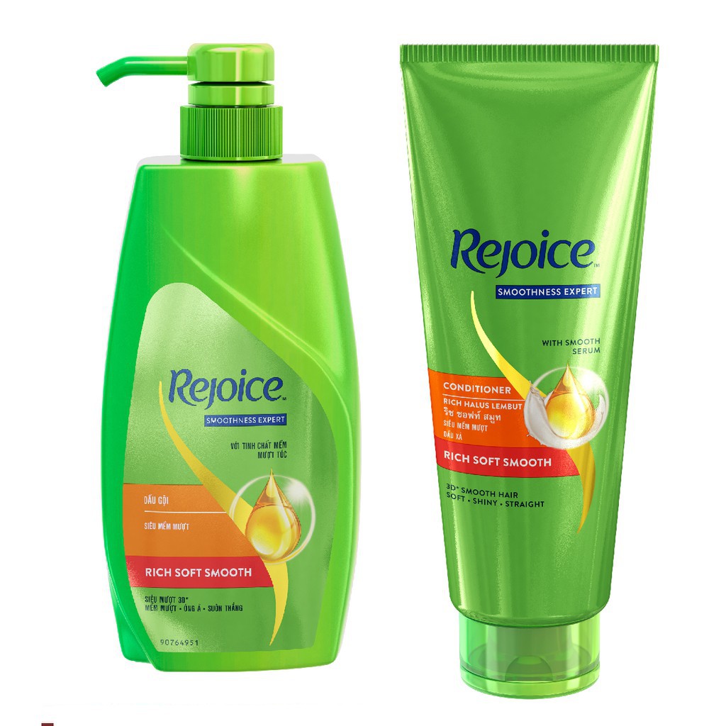 [HCM]Combo bộ dầu gội 650G và xả dưỡng mềm mượt tóc Rejoice 320ML